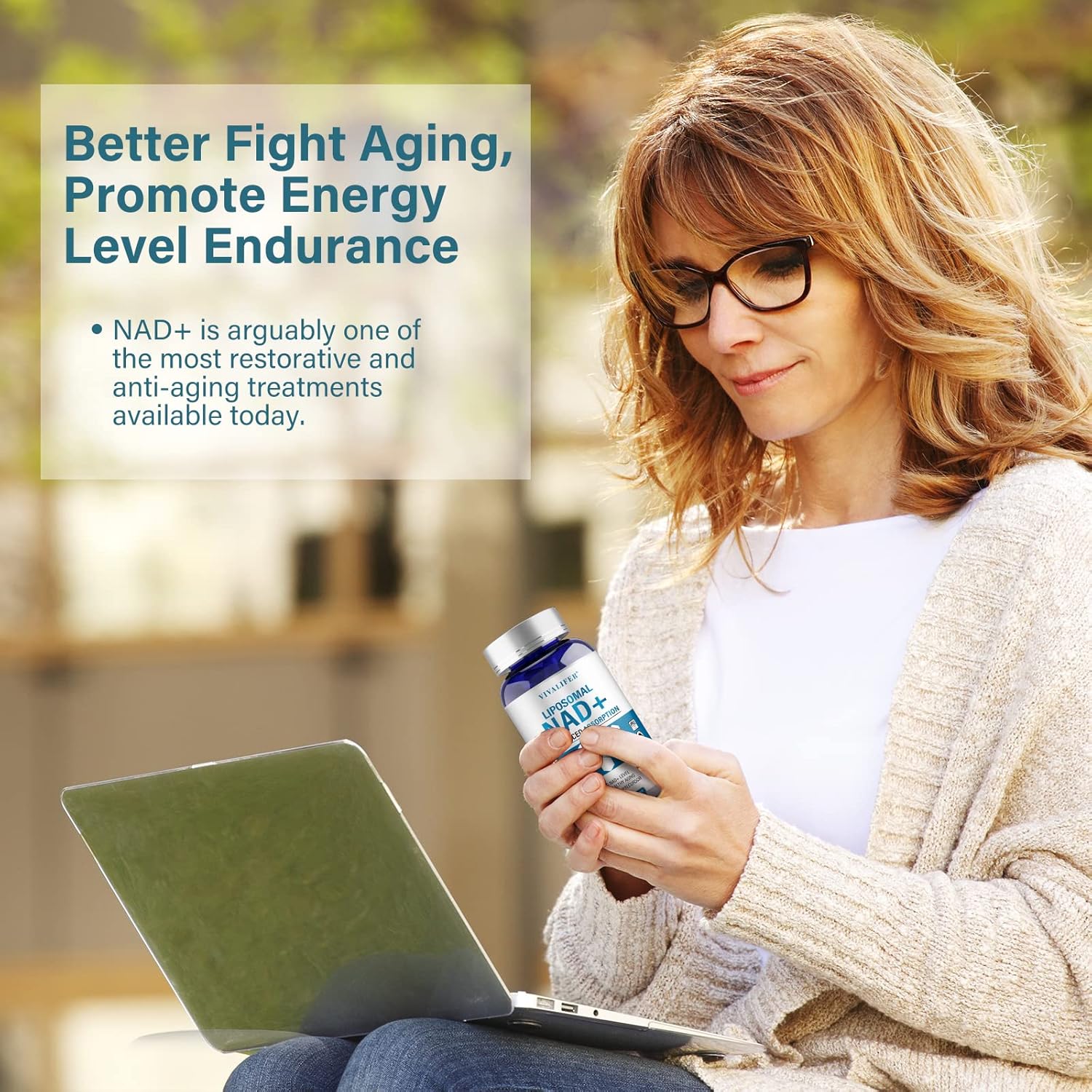 750mg Liposomal NAD+ Supplement - 120 Capsules for Maximum Absorption - Anti-Aging & Antioxidant Support - Energy & Metabolism Boost - NMN Alternative