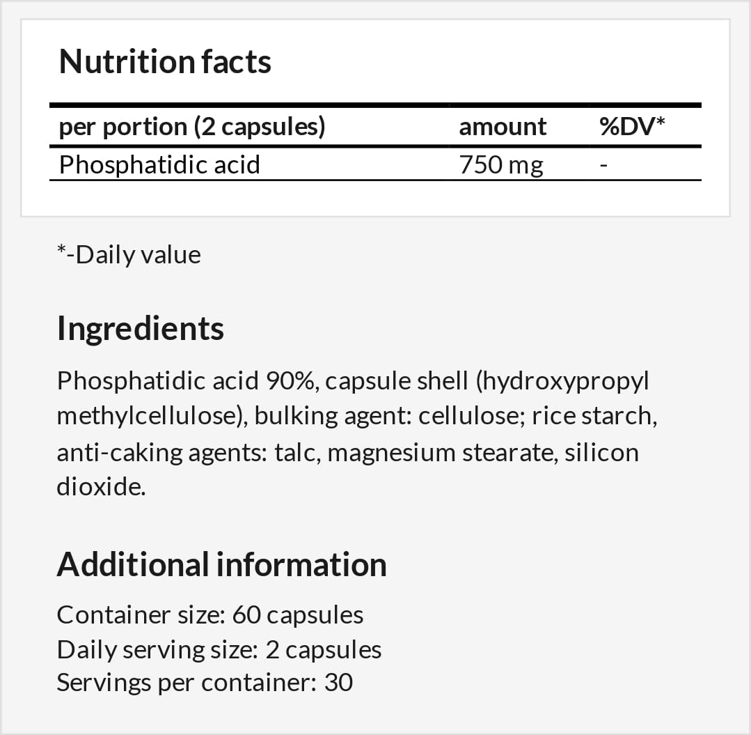 750mg Phosphatidic Acid - Vegan Capsules for Muscle Development - 1 Month Supply - Anabolic Support Supplement by APOLLO'S HEGEMONY