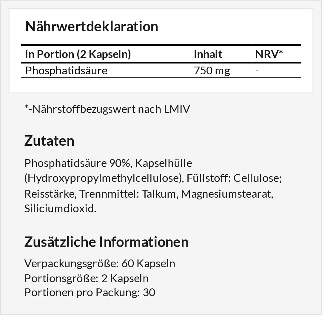 750mg Phosphatidic Acid - Vegan Capsules for Muscle Development - 1 Month Supply - Anabolic Support Supplement by APOLLO'S HEGEMONY