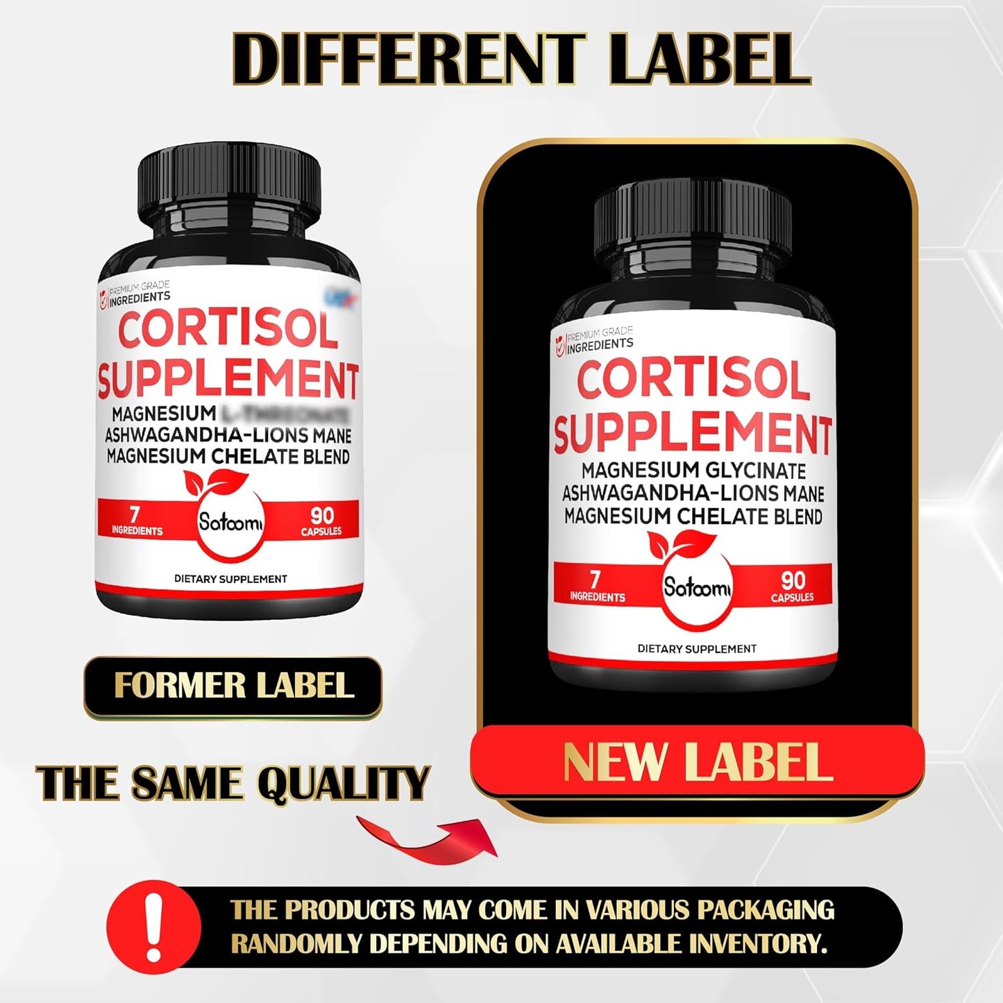 7in1 Cortisol Supplement with Magnesium Glycinate and Ashwagandha - Mood Support, Rest, and Resilience - 90 Capsules for 45 Days