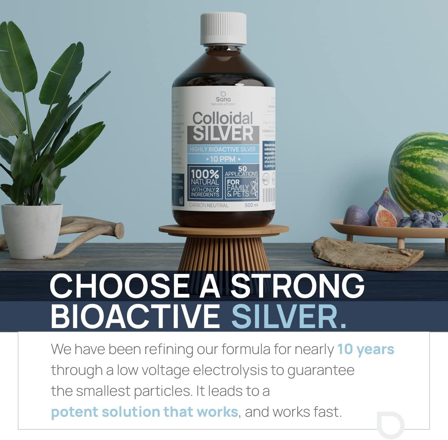8 fl oz Institut Katharos Colloidal Silver Liquid - 10 PPM Bioactive Hydrosol Silver Water for Immune Support - Nano Sol Supplement with Quality Ionic Minerals & Organic Structured Silver