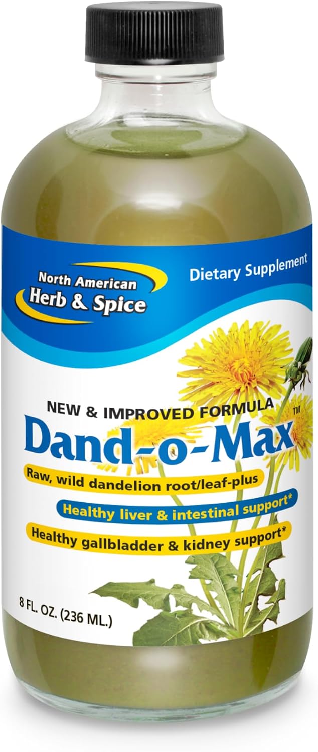 8 fl. oz. North American Herb & Spice Dand-o-Max - Digestive & Liver Health - Dandelion Root Extract with Oregano Oil - Non-GMO