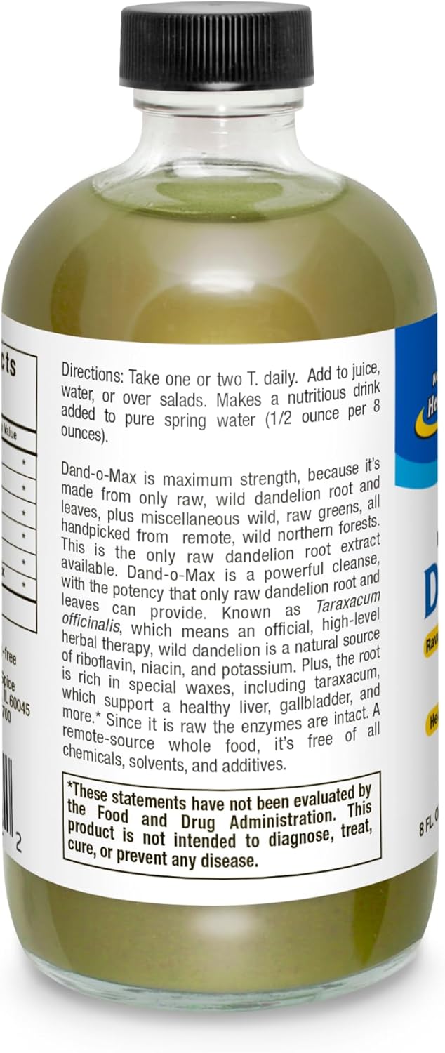 8 fl. oz. North American Herb & Spice Dand-o-Max - Digestive & Liver Health - Dandelion Root Extract with Oregano Oil - Non-GMO