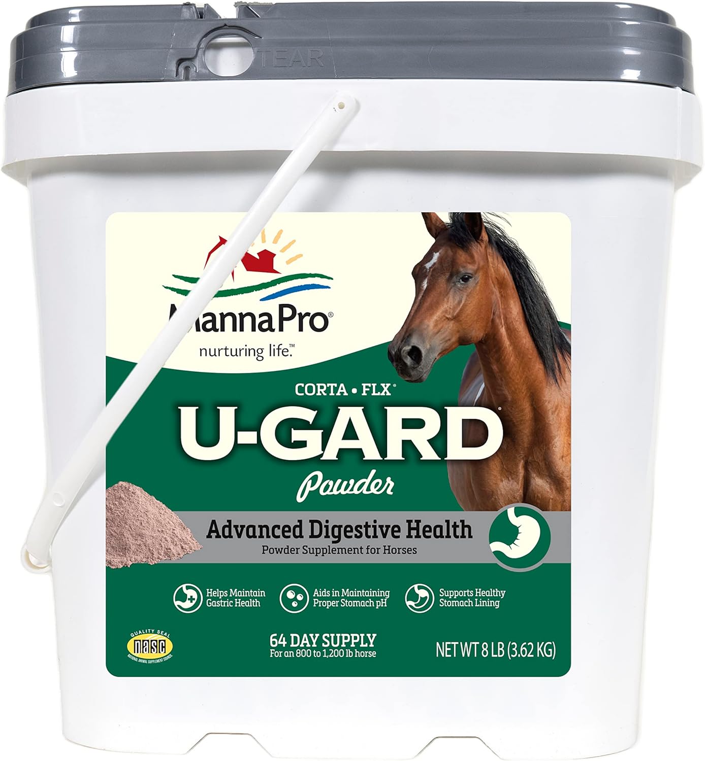 8 LB Manna Pro Corta-Flx U-Gard Powder for Equine Gastric Health & Ulcer Prevention