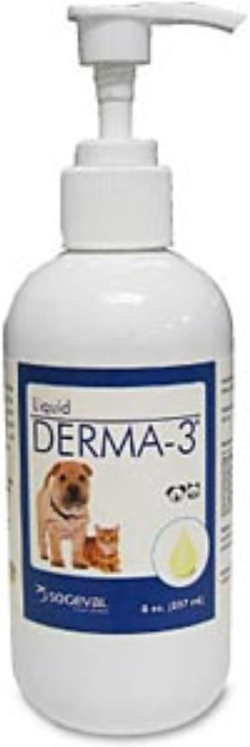 8 oz Derma-3 Liquid Supplement for Pets, Omega Fatty Acids
