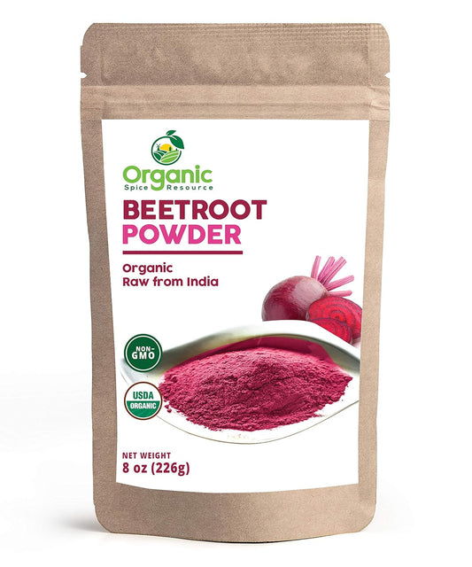 8 oz Organic Beet Root Powder - USDA Certified, Vegan, Non GMO - Nitric Oxide Booster for Stamina & Circulation - Raw from India by SHOPOSR