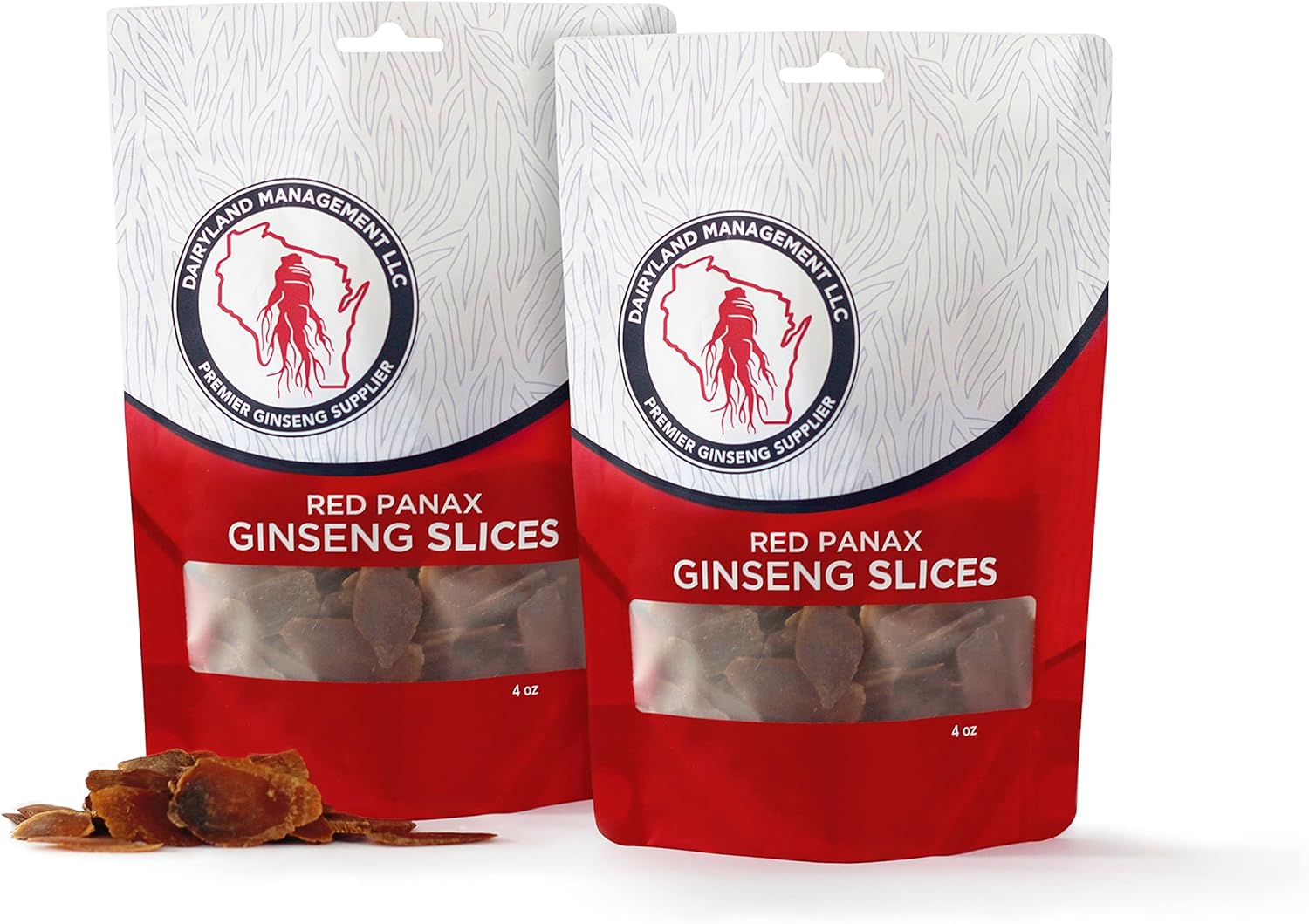 8 oz Pack of Gluten Free Korean Red Panax Ginseng Slices for Soups, Teas, and Congee - Non-GMO Herbal Supplement by Dairyland Management LLC