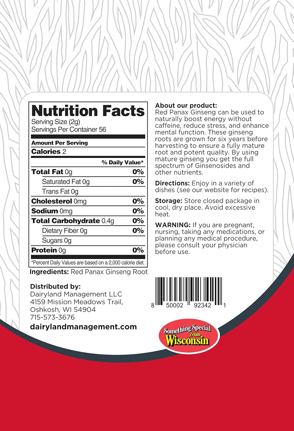 8 oz Pack of Gluten Free Korean Red Panax Ginseng Slices for Soups, Teas, and Congee - Non-GMO Herbal Supplement by Dairyland Management LLC