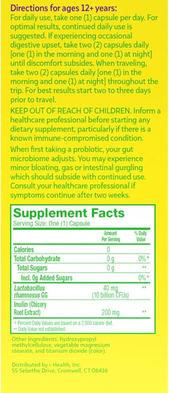 80 Capsules Culturelle Probiotic for Digestive Health - Supports Gut Health and Immune System, Dairy-Free Formula