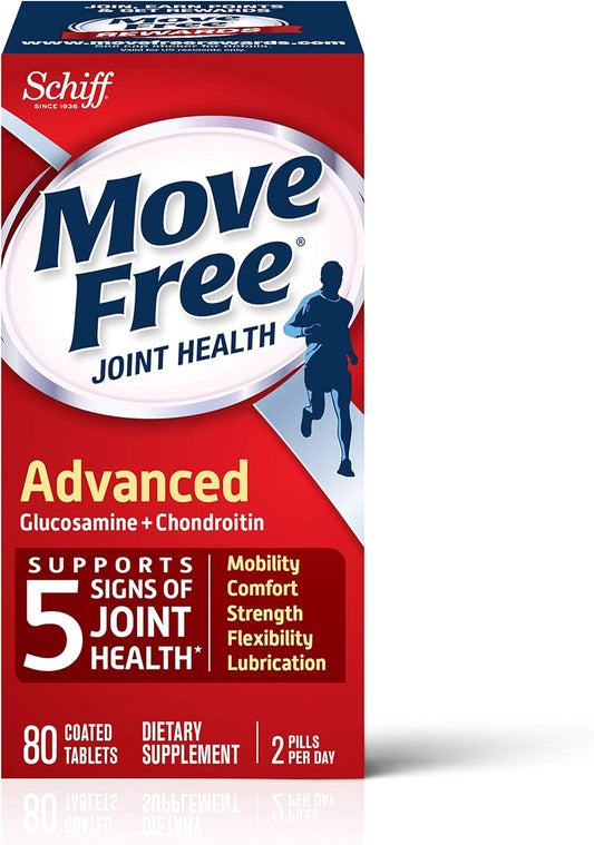 80 Count Move Free Triple Strength Joint Supplement with Glucosamine, Chondroitin, and Hyaluronic Acid