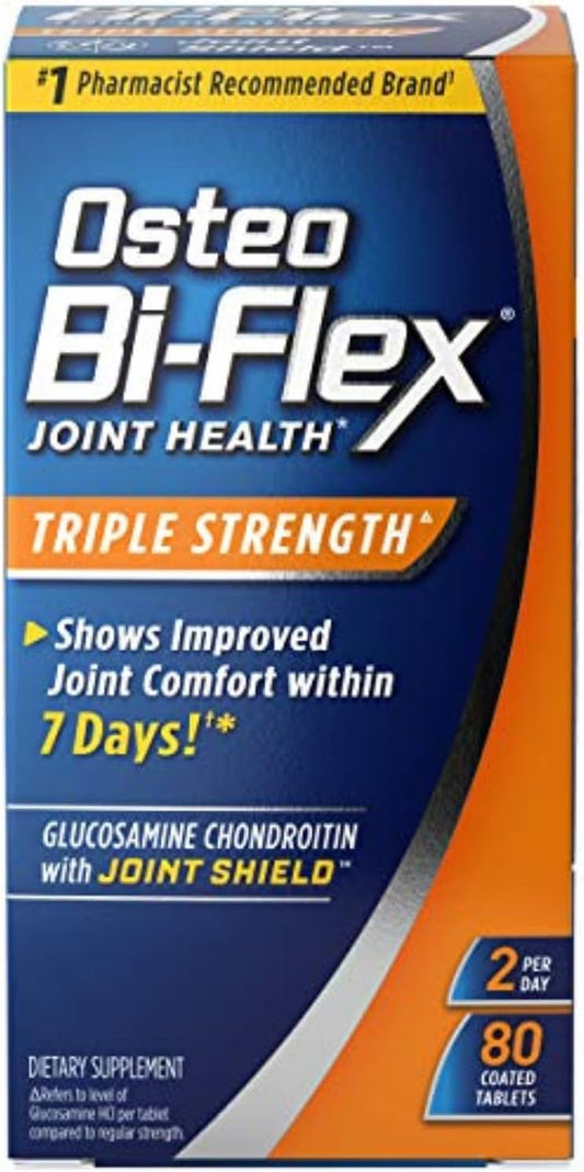 80 Count Osteo Bi-Flex Triple Strength Joint Health Supplement with Glucosamine Chondroitin and Vitamin C
