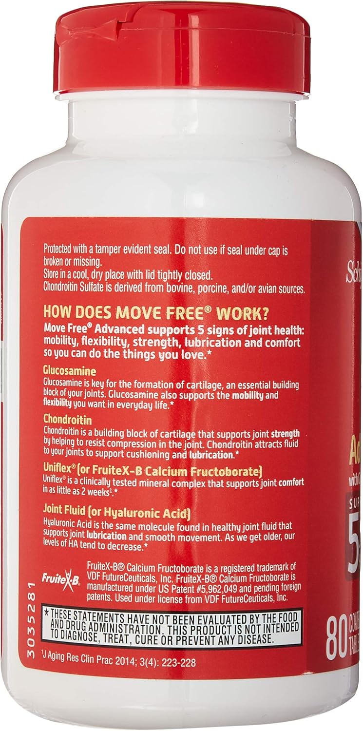 80 Count Schiff Move Free Advanced Joint Health Supplement with Glucosamine and Chondroitin