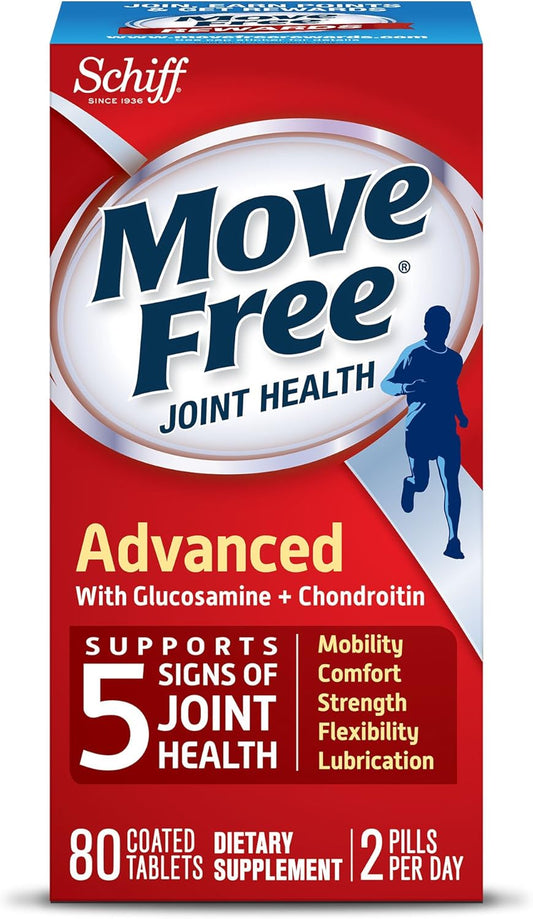 80 Tablets Move Free Advanced Joint Health Supplement with Glucosamine & Chondroitin - Support for Healthy Joints