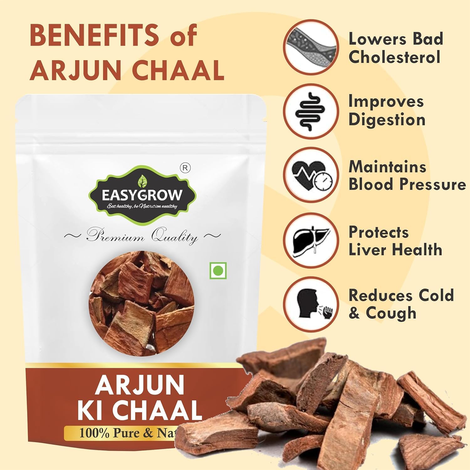 800 gm of Dried Arjun Tree Bark - Terminalia Arjuna Bark for Lowering Bad Cholesterol