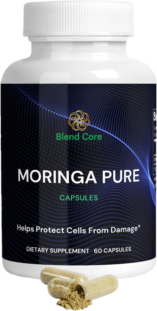 800 MG Blend Core Moringa Antioxidant Capsules for Energy, Metabolism, & Immune Support - Natural Moringa Oleifera Supplement