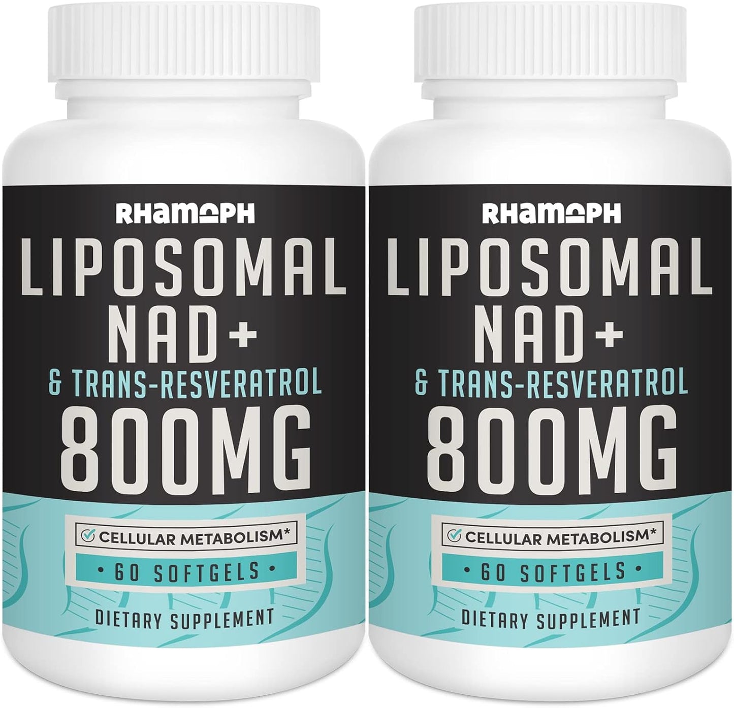 800 mg Liposomal NAD+ with 300 mg Trans-Resveratrol Softgels for Healthy Aging & Longevity - Max Absorption, DNA Repair & Cellular Energy Boost - 120 Count