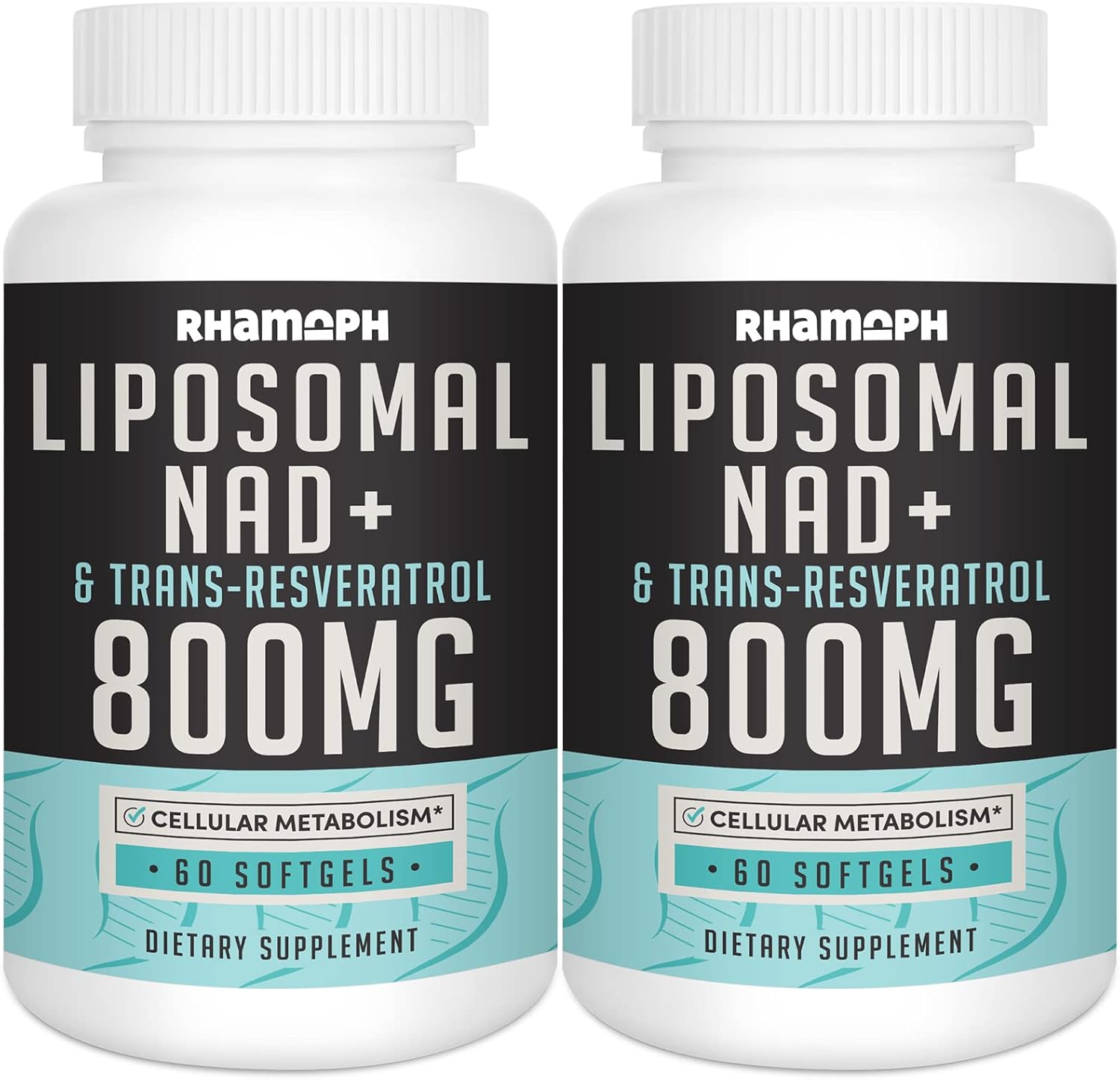 800 mg Liposomal NAD+ with 300 mg Trans-Resveratrol Softgels for Healthy Aging & Longevity - Max Absorption, DNA Repair & Cellular Energy Boost - 120 Count