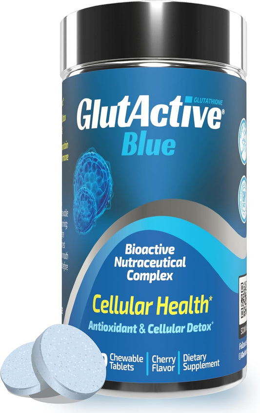 800mg Blue Glutathione Chewables for Immunity, Energy, & Anti-Aging - Detox Antioxidant Supplement with Cysteine, Selenium, Zinc, Resveratrol, and Acerola (VIT-C) - 30ct