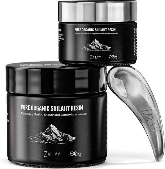 80g Pure Himalayan Organic Shilajit Resin Supplement with Fulvic Acid & Trace Minerals for Energy Booster