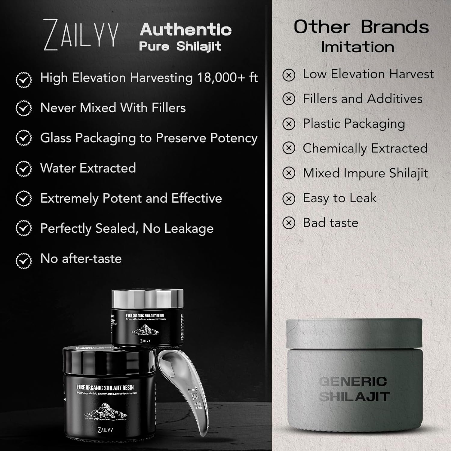 80g Pure Himalayan Organic Shilajit Resin Supplement with Fulvic Acid & Trace Minerals for Energy Booster