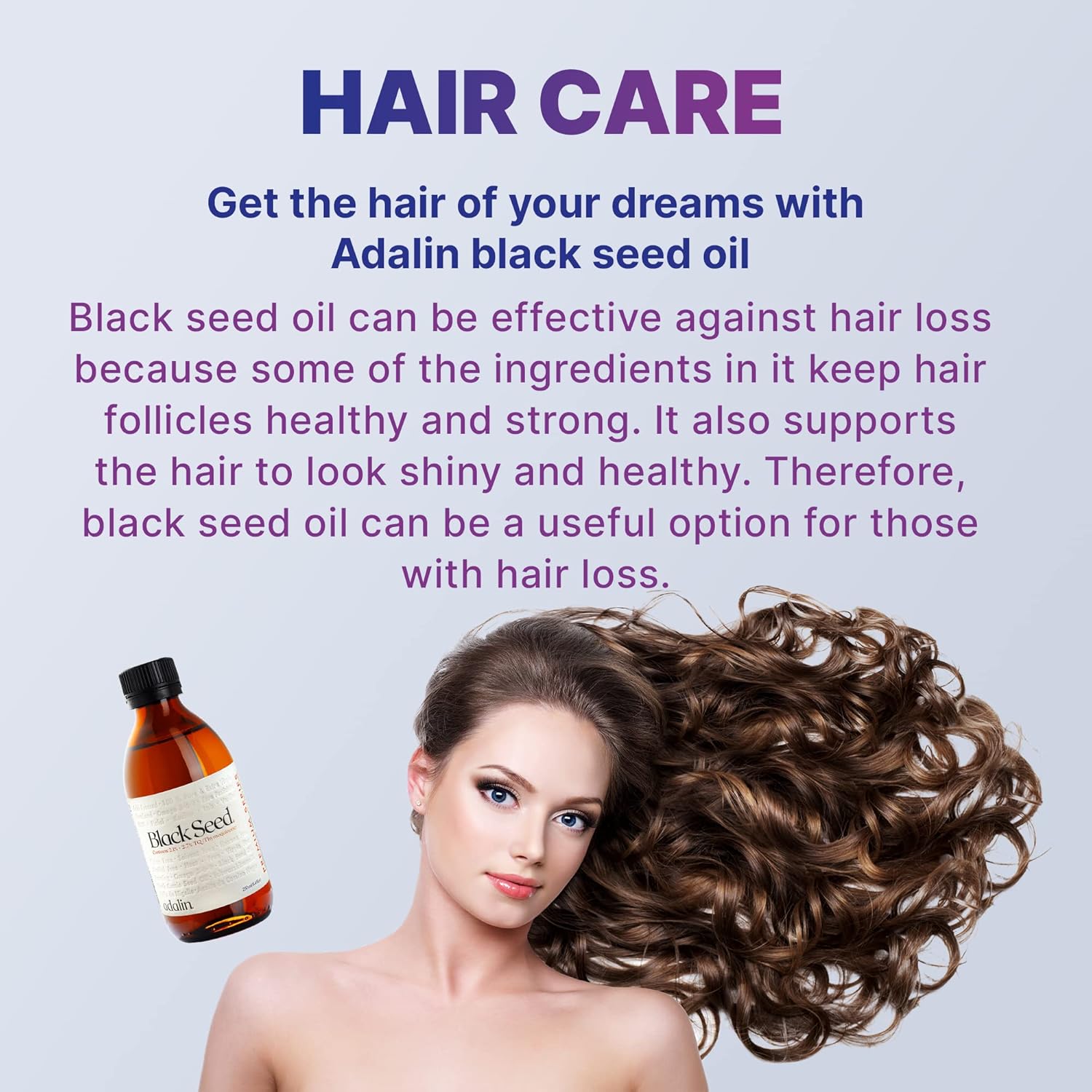 8.4 fl oz ADALIN Black Seed Oil Liquid - High Thymoquinone, Cold Pressed, Glass Bottle - Vegan, Gluten Free Nigella Sativa Seed Oil