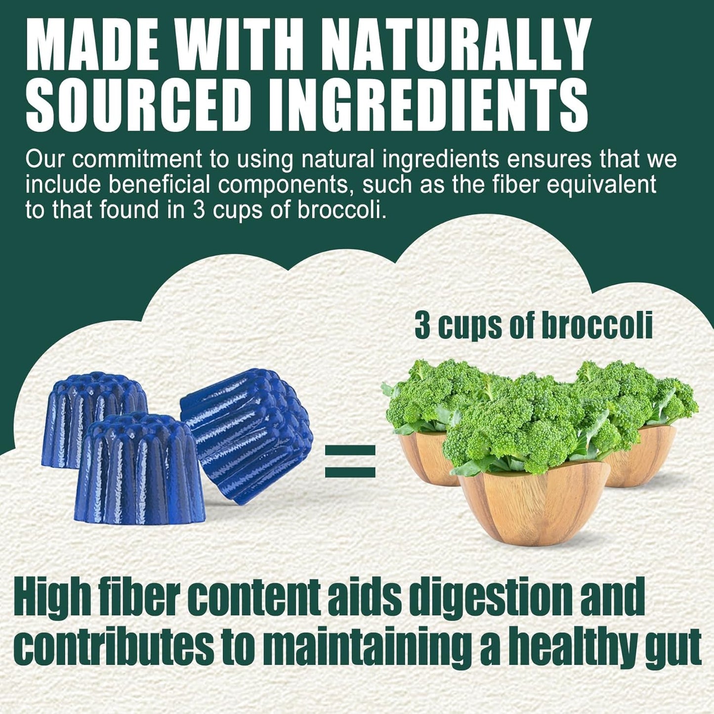 8G High Fiber Gummies with Prebiotics for Gut Health - Sugar Free Supplement for Men & Women - 120 Vegan Gummies