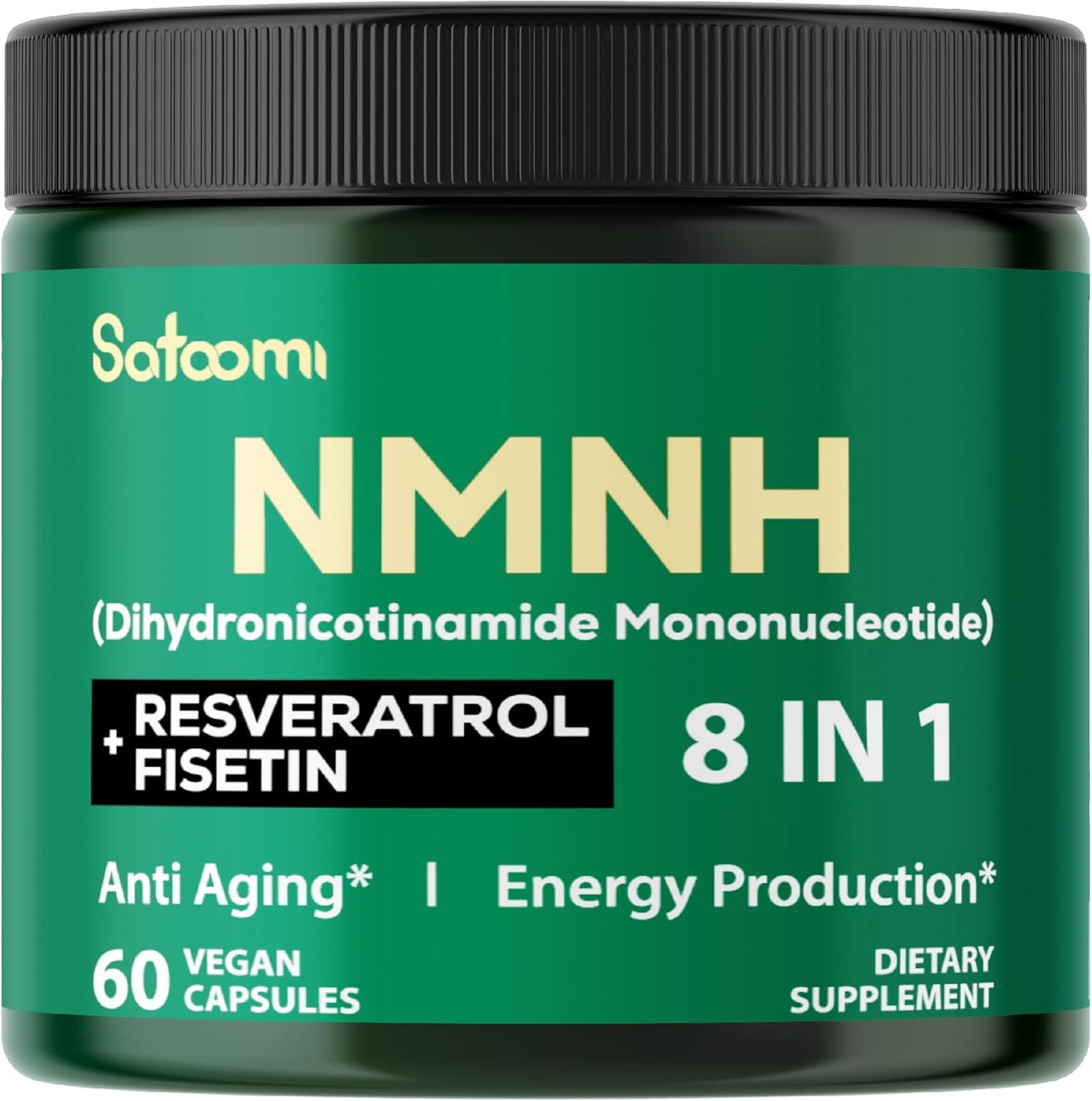 8in1 NMNH Supplement with NMN, NAD, Fisetin, Resveratrol, Quercetin, Turmeric, Berberine, Vitamin D3 - 60 Count