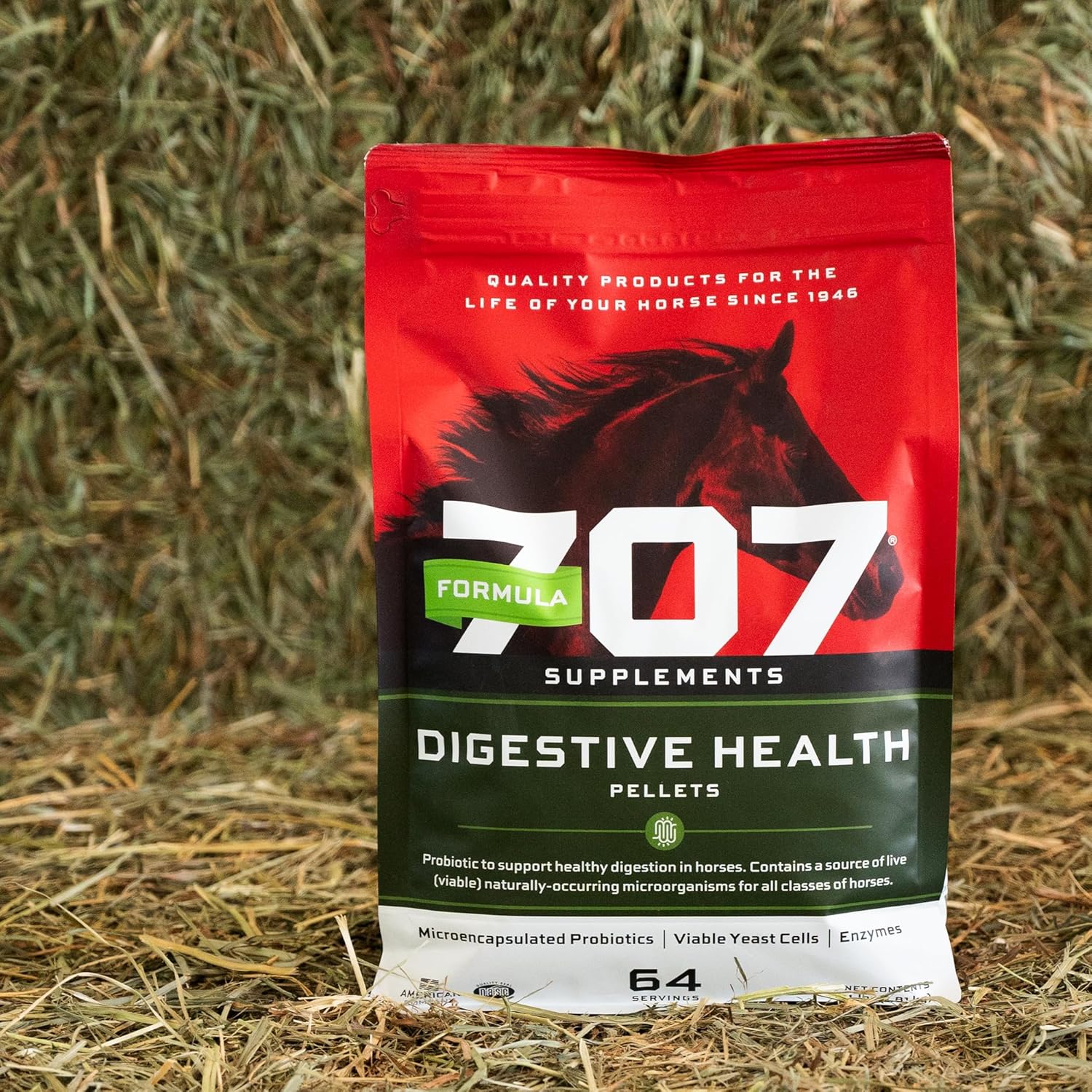 8lb Bag of Formula 707 Equine Digestive Health Supplement with Probiotics, Prebiotics, and Enzymes for Horses