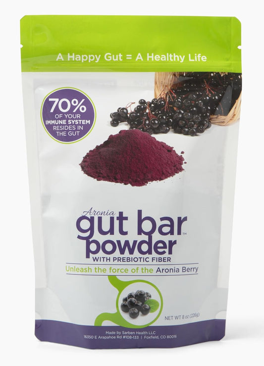8oz GUT BAR Powder with Aronia Berry, Chicory Root Fiber - Supports Digestion, Gut Health, Bloating Relief