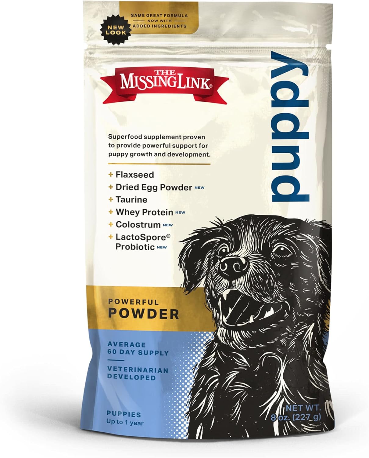 8oz Missing Link Puppy Superfood Supplement Powder for Growth, Immunity, Digestion, Bones, Skin & Coat