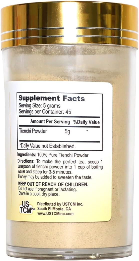 8oz USTCM Pure Tienchi Powder - Pseudoginseng Notoginseng Sanqi Ginseng Powder 120mesh | 田七粉