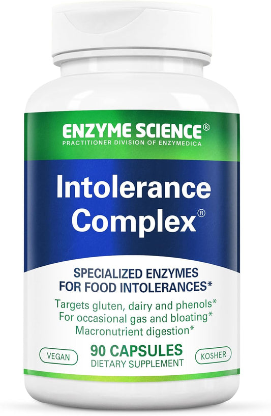 90 Capsules Intolerance Complex - Relief for Gluten, Casein, Phenol Sensitivities - Digestive Support for Complex Carbohydrates - Comprehensive Formula