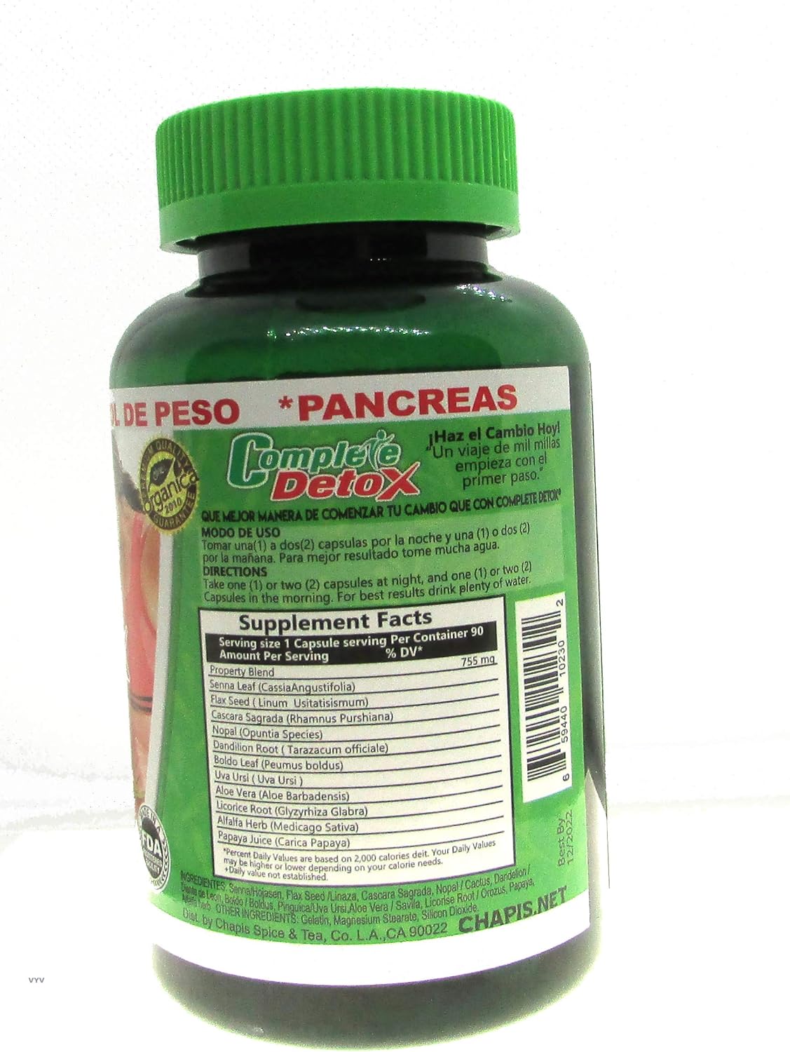 90 Capsules of Chapis Complete Organic Detox for Gentle Super Cleansing