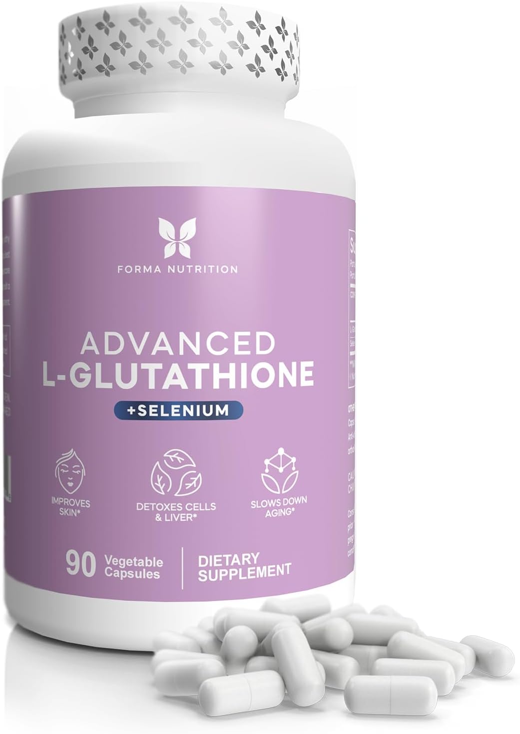 90 Capsules of FORMA NUTRITION L-Glutathione and Selenium for Immune Support and Detoxification