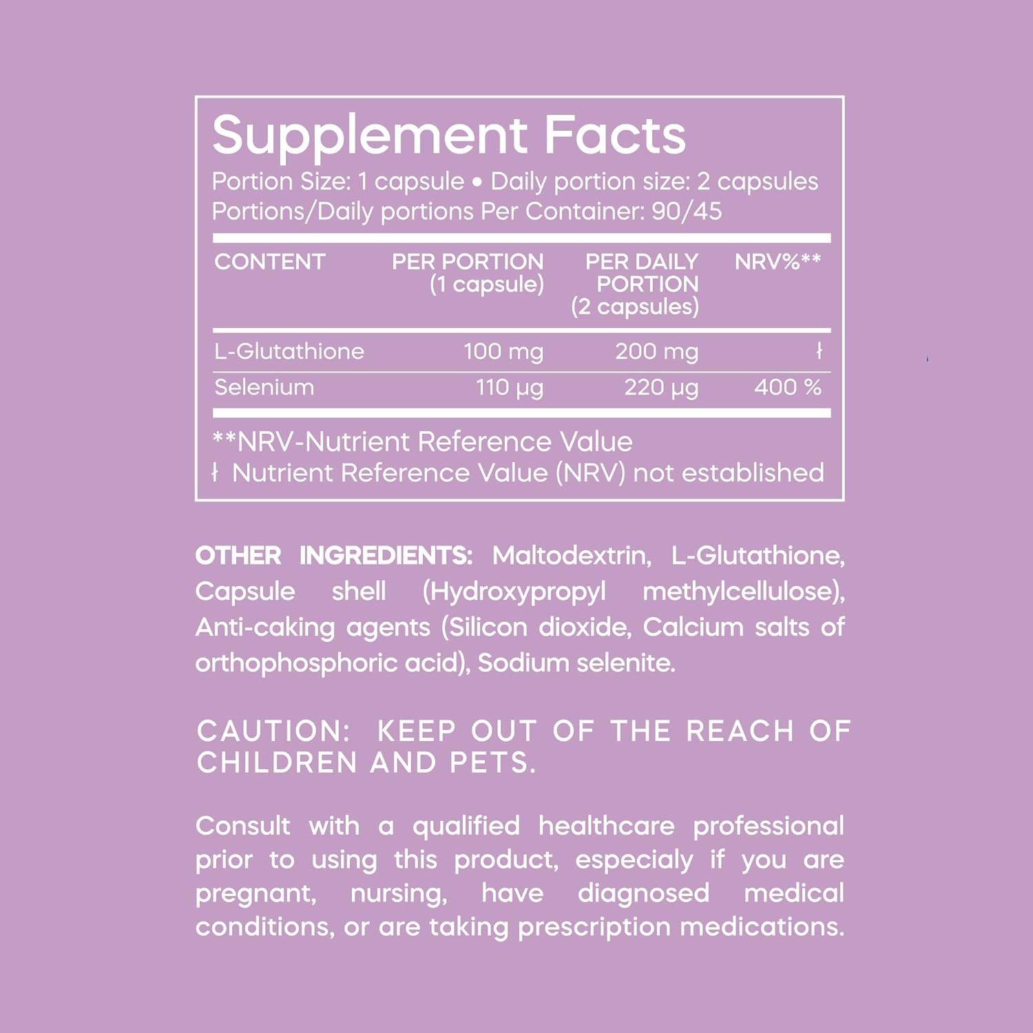 90 Capsules of FORMA NUTRITION L-Glutathione and Selenium for Immune Support and Detoxification