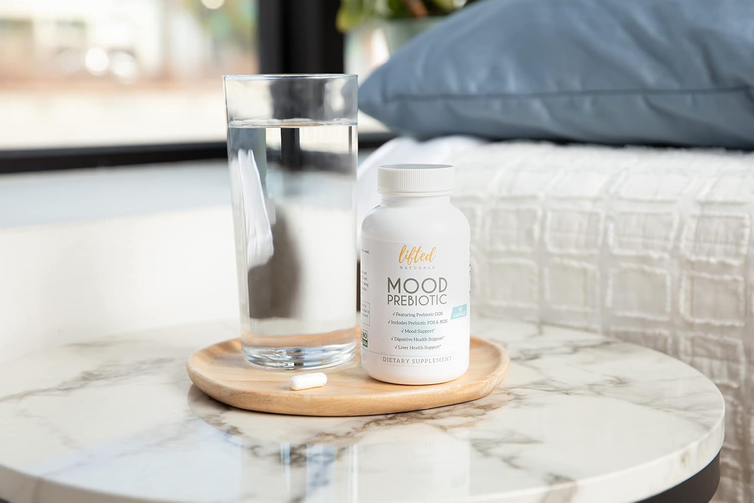 90 Capsules of Lifted Naturals Mood Prebiotic Fiber Supplement with GOS, XOS, and FOS for Natural Mood, Immune, and Digestive Support