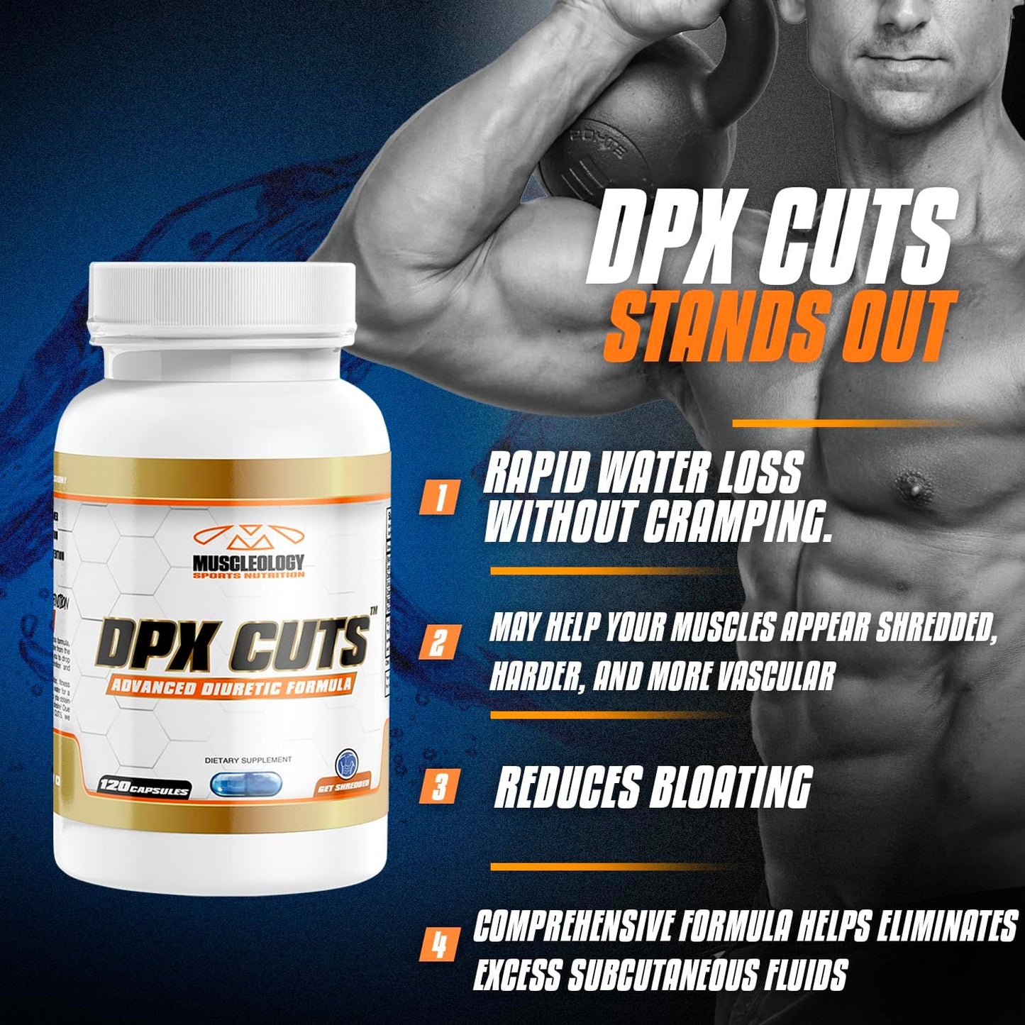 90 Capsules of MUSCLEOLOGY DPX CUTS Advanced Diuretic Formula