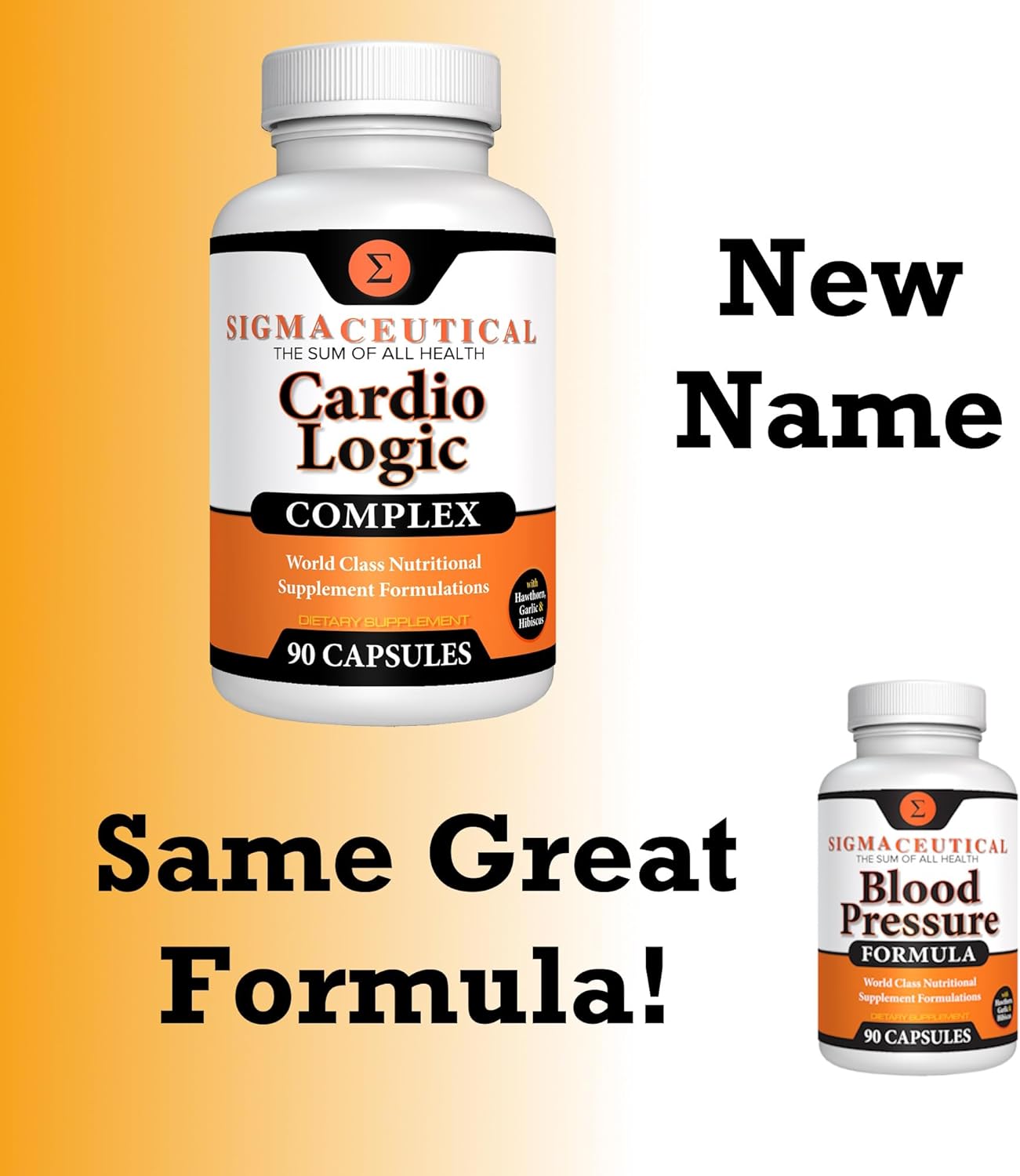 90 Capsules of Sigmaceutical Herbal Supplements - Hawthorn, Olive Leaf, Garlic, and Hibiscus Extracts