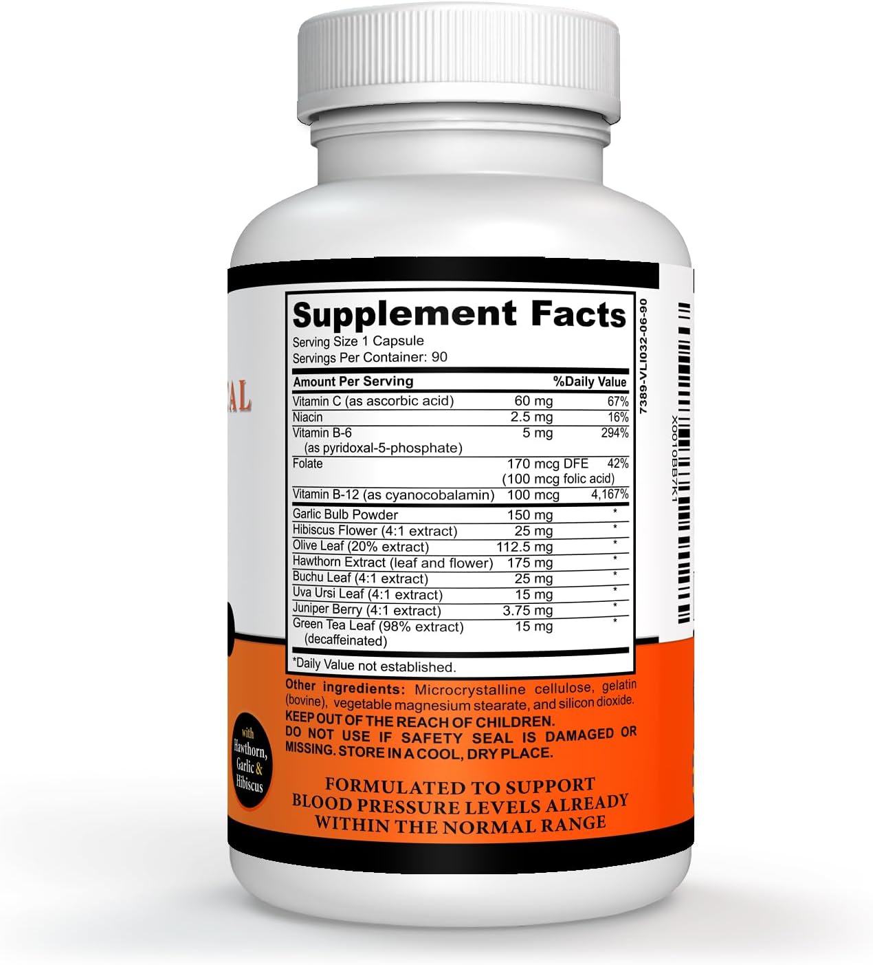 90 Capsules of Sigmaceutical Herbal Supplements - Hawthorn, Olive Leaf, Garlic, and Hibiscus Extracts