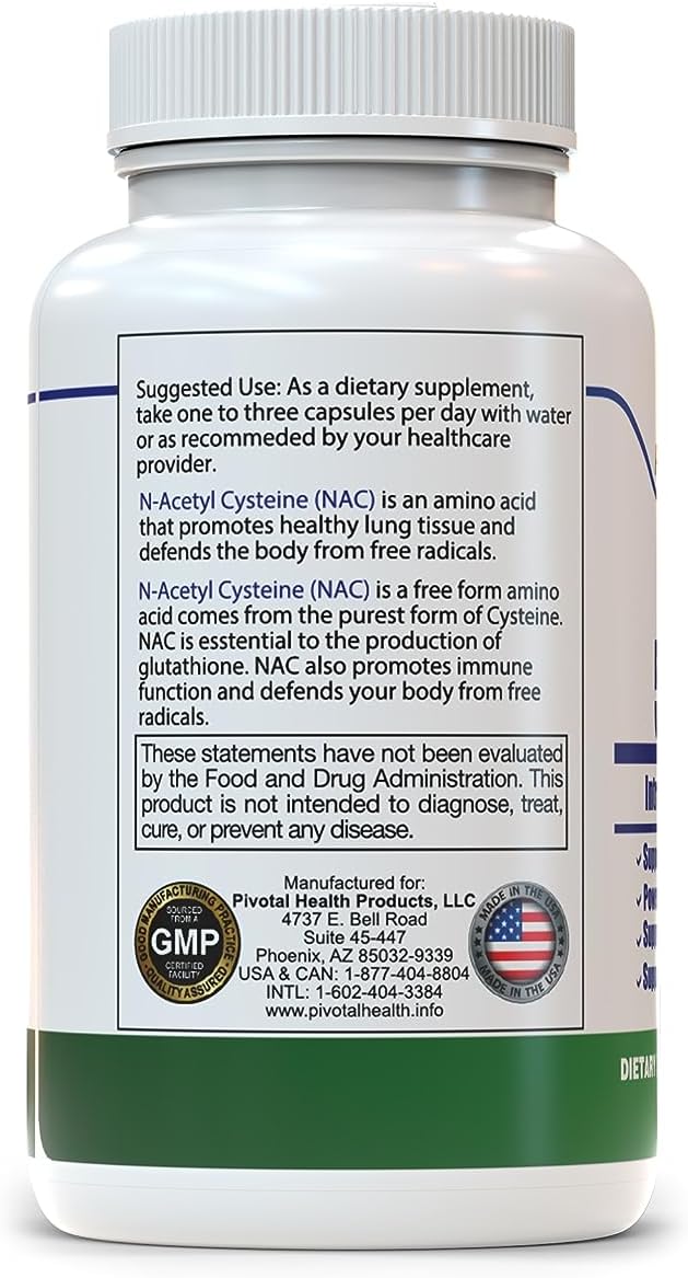 90 Capsules of Trebinase NAC (N-Acetyl Cysteine) 500mg Supplement