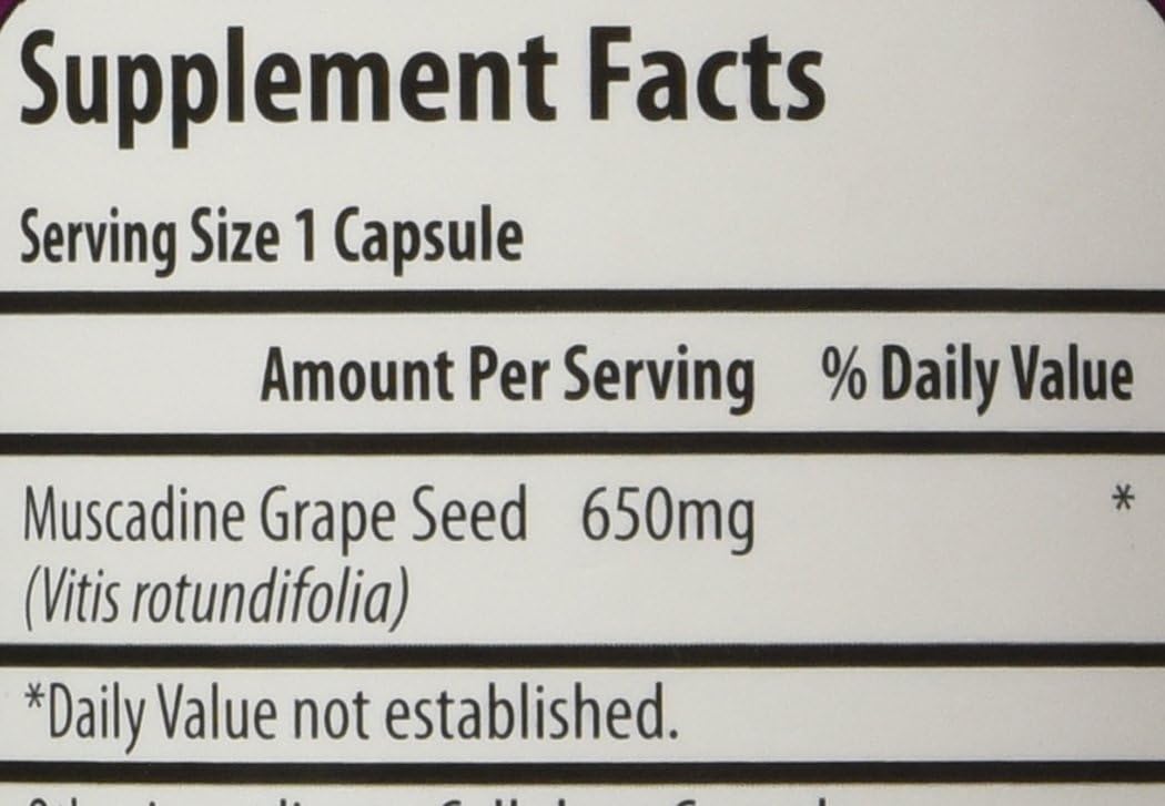 90 Count Bottle of Fresh Health Nutritions Muscadine Grape Seed Supplements