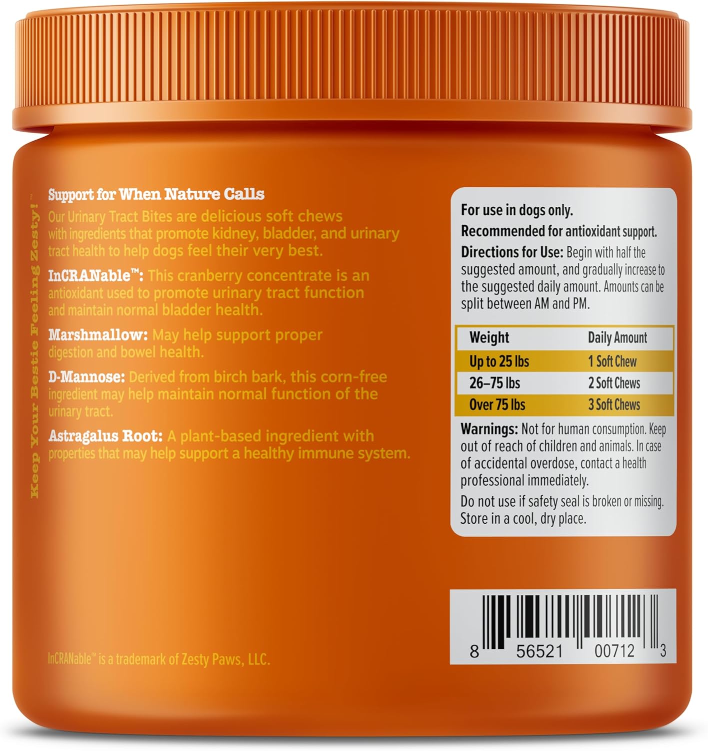 90-Count Chicken Cranberry Chews for Dogs - Bladder & Urinary Tract Support Supplement - Immune & Gut Health