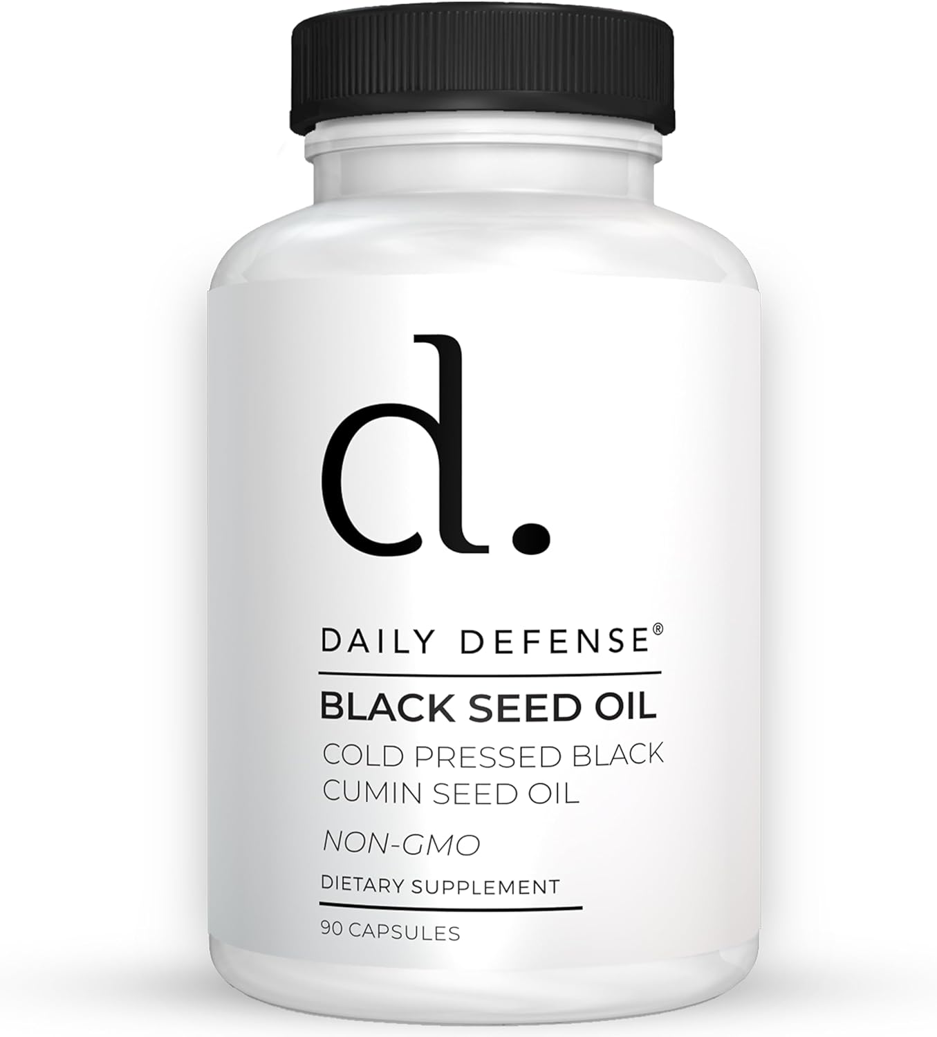 90 Count Daily Defense Black Seed Oil Capsules - Nigella Sativa for Hair, Skin & Immunity - Vegan, Gluten-Free, Non-GMO