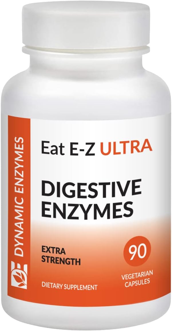 90 Count Dynamic Enzymes Eat E-Z Ultra Digestive Enzymes for Gut Health and Immune Support