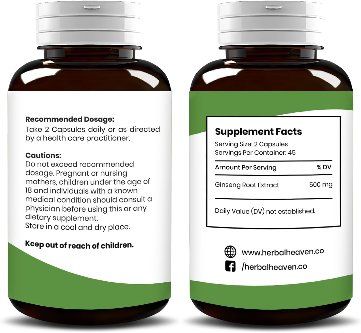 90 Count Herbal Ginseng Capsules for Energy, Focus, and Wellness - Natural Vitality Formula by SJestore