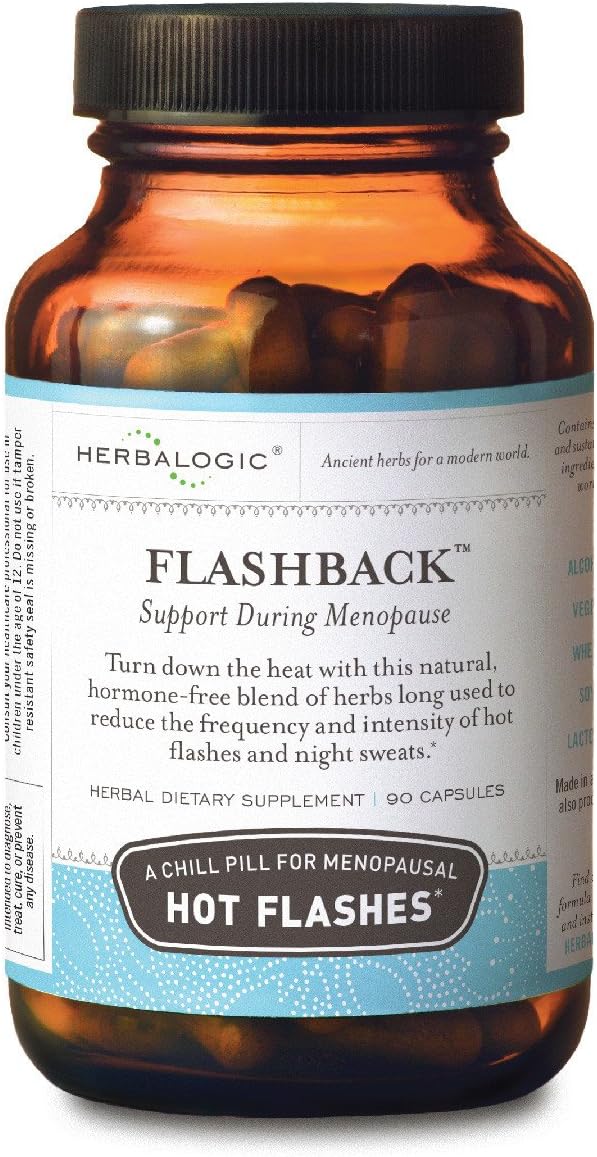 90-Count Herbalogic Flashback Herb Capsules for Menopausal Hot Flashes, Night Sweats, Sleeplessness & Mood Swings