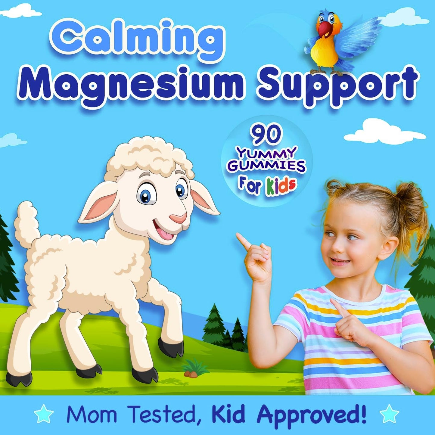 90 Count Infusions International Infusions Calm Magnesium Gummies for Kids - Vegan-Friendly Non-GMO Soft & Delicious Supplement for Healthy Muscles and Bones