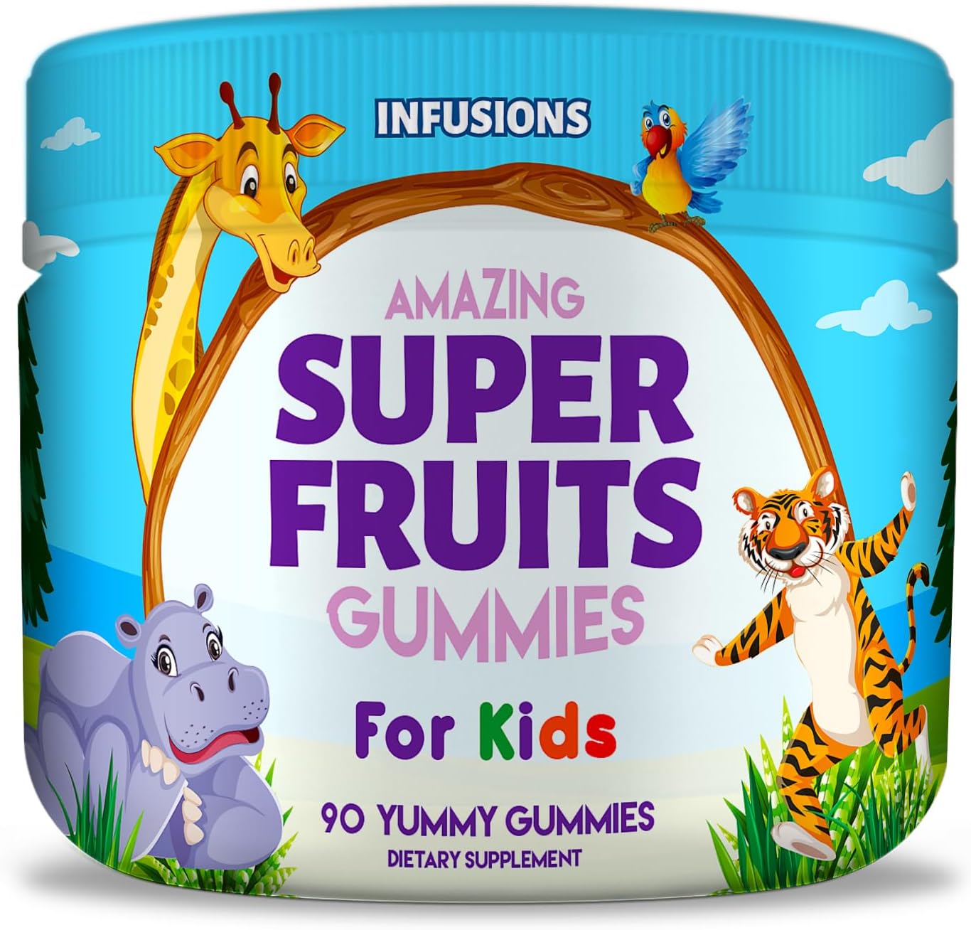 90 Count Kids Antioxidant Blend Super Fruit Gummies - Vegan, Gluten Free, Non-GMO