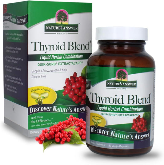90 Count Nature's Answer Thyroid Complete Blend Vegetarian Capsules for Energy & Metabolism Support