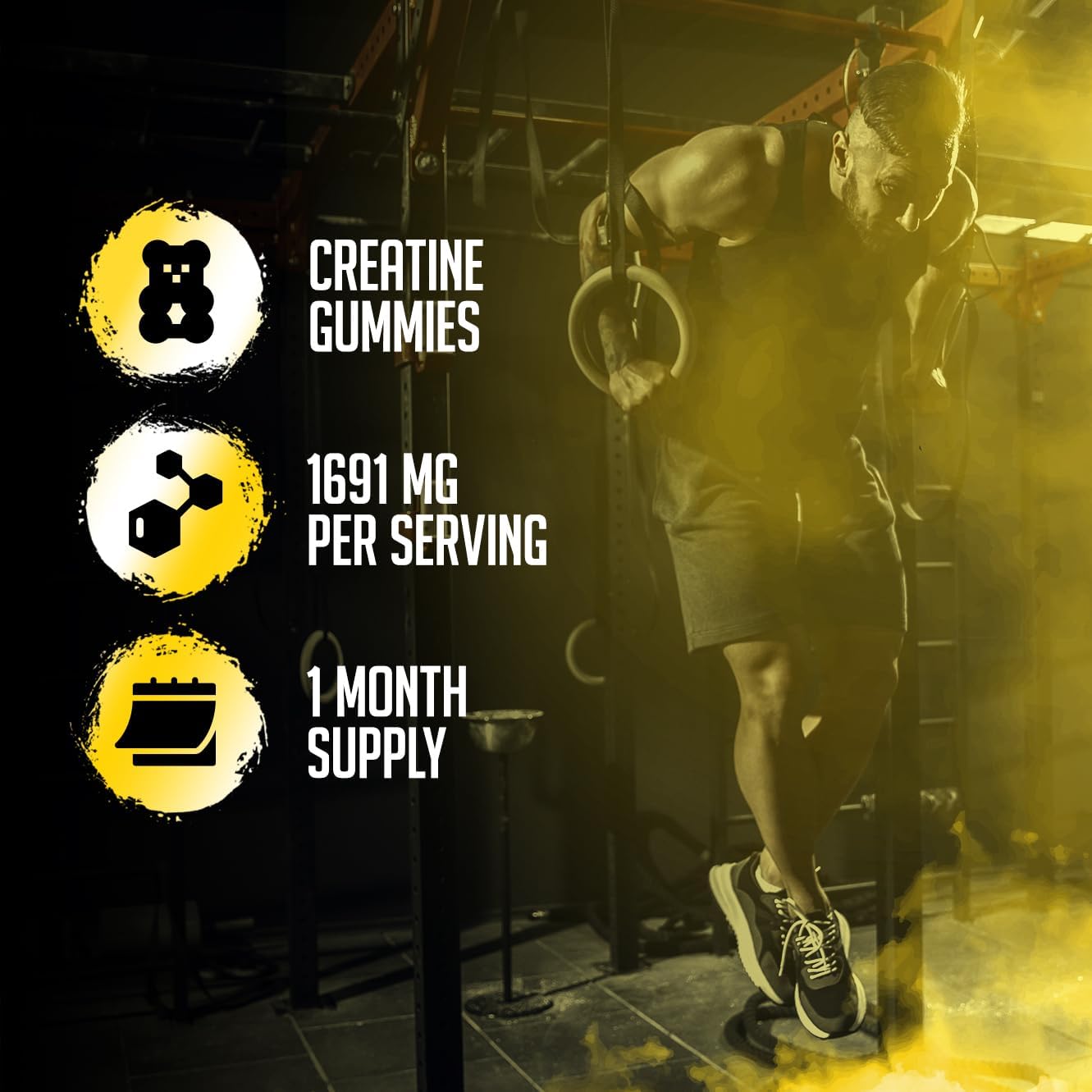 90 Count (Pack of 3) Lemon Flavored Creatine Monohydrate Gummies by Demon Labz